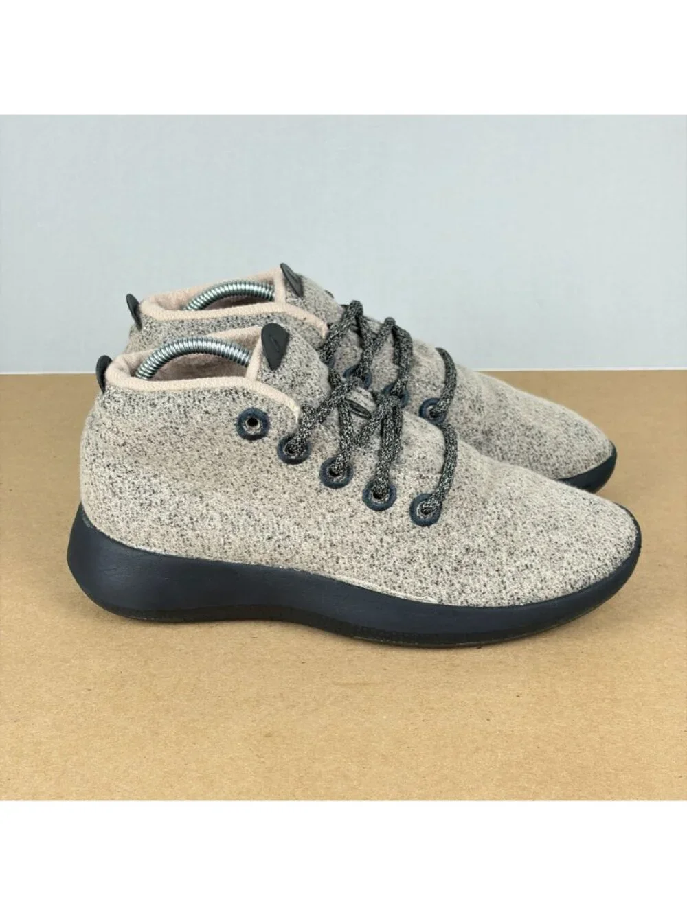 Allbirds Wool Runner Up Mizzle Casual Shoes Womens 7 Beige Black Merino Wool